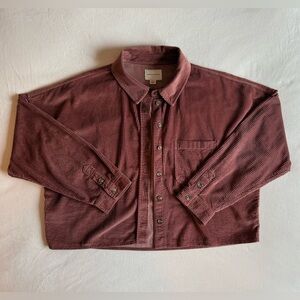 Mauve corduroy shacket